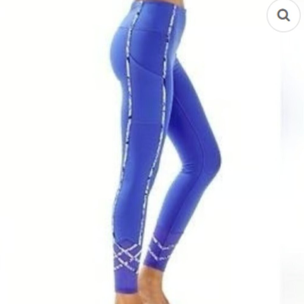 Lilly Pulitzer Luxletic Weekender High Rise Leggings Iris Blue size large NWOT